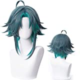 Blue Gradient Fluffy Cosplay Wig for Game Genshin Impact Xiao Lolita Gradient Party Harajuku Hair (Xiao-Blue Gradient)