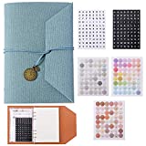 A5 6-Ring Binder Planner Kit, Refillable PU Leather Journal, A5 Personal Planner Binder with 4 Types of Filler Paper 1 Zipper Pouch 5 Sheets of Stickers, Suits for Women Men Students Travelers (Blue)