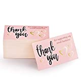 Thank You for Supporting My Small Business Card, Elegant Floral Design (3.5 x 2 Inches - 120 Business Cards) for Online, Retail Store, Handmade Goods, Customer Package Inserts