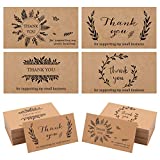 220PCS Thank You Cards Set, 4 Styles Kraft Paper Thank You for Supporting My Small Business Greeting Cards for Business Owners Online Shop Retail Stores Gift Package Inserts, 2 X 3.5 Inch