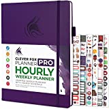 Clever Fox Planner PRO Schedule – Undated Weekly & Monthly Life Planner with Time Slots, Appointment Book and Daily Organizer to Increase Productivity, A4 Size Hardcover, Lasts 1 Year – Purple