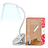 Evesala Rechargeable Book Light, Touch Control Adjustable Brightness Eye Protection Reading Light, LED Clip On Light for Reading in Bed, Desk Lamps for Kids, School (White)