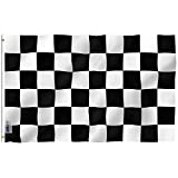 Anley Fly Breeze 3x5 Foot Checkered Flag - Vivid Color and Fade Proof - Canvas Header and Double Stitched - Black and White Racing Flags Polyester with Brass Grommets 3 X 5 Ft
