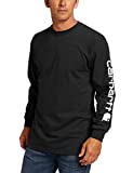 Carhartt Men's Signature Sleeve Logo Long Sleeve T Shirt,Black,Large