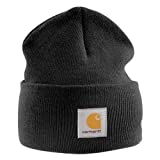 Carhartt - Acrylic Watch Cap - Black Branded Winter Ski Hat, Beanie…