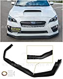 Replacement For 2015-2017 Subaru WRX & STi JDM Varis Style Polypropylene Primer Black Front Bumper Lower Lip Spoiler Ground Effects (Polypropylene - Primer Black)