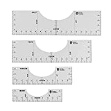 Simply Stocked Tshirt Ruler Guide for Vinyl Alignment (4 Pcs of PVC T Shirt Rulers to Center Designs for Heat Press)â€¦ (White)