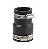 Supply Giant 6I4J Flexible PVC Reducing Coupling with Stainless Steel Clamps, 1-1/2 x 1-1/4 Inch, Black, 1-1/4