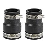 Supply Giant 6I4Jx2 Flexible Pvc Reducing Coupling with Stainless Steel Clamps 1-1/2 x 1-1/4 inch Black (pack of 2), 1-1/4