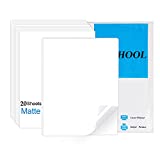 YOUHOOL Vinyl Sticker Paper Waterproof Label Printable Vinyl for Inkjet Printer and Cricut Maker Blank Matte Self-adhesive Sticker 8.5inch X 11inch Size Total 20 Sheets