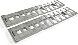 HECASA Silver Aluminum Ramps 72" X 15" X 2.25" 6800 LBS Truck Trailer Hook end Knife Foot 1 Pair 2 Ramps