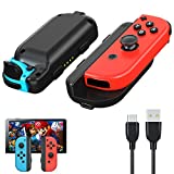 Joycon Charging Grip, 3.7V 1200mAh Switch Joycons Battery Pack Compatible with Nintendo Switch & OLED Model, Switch Controller Charger W/Indicator and Type C Charging Cable2 Packs Battery