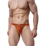 MuscleMate Premium Men's Jockstrap Men's Hot Thong Underwear Low Raise, Comfort, (M, Brown)