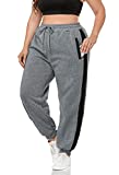 ZERDOCEAN Women's Plus Size Fleece Lined Sweatpants Warm Fleece Joggers Pants Active Track Pant with Pockets Dark Gray 3X