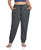 ZERDOCEAN Women's Plus Size Joggers Pants Active Sweatpants Tapered Workout Yoga Lounge Pants with Pockets Darkgray 3X
