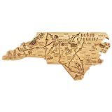 Totally Bamboo Destination North Carolina State Shaped Serving and Cutting Board, Includes Hang Tie for Wall Display
