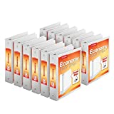 Cardinal Economy 3-Ring Binders, 2", Round Rings, Holds 475 Sheets, ClearVue Presentation View, Non-Stick, White, Carton of 12 (90641)