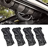 Roll Bar Grab Handles Straps Handles with Metal Buckle Compatible with Jeep Wrangler YJ TJ JK JL & Gladiator JT 1985-2020 4Pcs Black Grip Handles