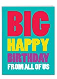 NobleWorks - 1 Happy Birthday Greeting Card Jumbo (8.5 x 11 Inch) - Celebration, Appreciation Stationery for Birthdays - Big Happy Birthday from Us J3900BDG