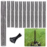 10 Pack Plastic Tree Trunk Protectors- Easy Flexible Tree Guard with 100pcs Locking Zip Ties Nursery Mesh Tree Bark Protector for Preventing Tree Trunk from Trimmers Mowers Rodents (Black)