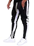 Acelitt Mens Casual Fashion Fall Gym Jogger Pants Slim Fit Workout Sport Sport Running Sweatpants Pants with Pockets Black Medium