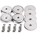 DIYMAG Neodymium Round Base Magnet with Mounting Screws, Strong, Permanent, Rare Earth Magnets. DIY, Building, Scientific and Craft Pot Magnets, 1.26 inch（32mm）, Pack of 4