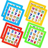 8 Pieces The 15 Slide Puzzle Plastic Slide Number Puzzle Brain Teaser IQ Game Christmas Party Toys Educational Learning Tool for Boys and Girls Party Favor, Colorful