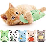 Dorakitten Catnip Toys for Indoor Cats - 5PCS Plush Cat Chew Toys Teething Interactive Catnip Filled Kitten Toy Soft Pet Toy (Animal Shapes)