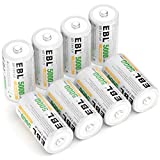 EBL Rechargeable C Batteries 5000mAh Ni-MH C Size Battery, Pack of 8