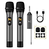 TONOR Wireless Microphone, UHF Dual Cordless Metal Dynamic Mic System with Rechargeable Receiver, for Karaoke Singing, Wedding, DJ, Party, Speech, Church, Class Use, 200ft (TW-630)