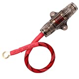 Magic source Inline 60A MANL Fuse Holder with 1ft 8 Gauge AWG Oxygen Free Copper Power Wire and O-Ring Copper Terminal to Protect Car Audio Amplifier from The Current (60A)