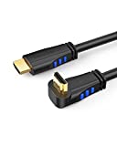HDMI Cable 90 Degree, CableCreation 6 Feet Upward Angle 270 Degree 4K HDMI Cable with Gold Plated Connector, Support 4K (60Hz) Ultra HD, 3D Video, Ethernet, Audio Return Channel, Black