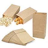 Foraineam 300 Pack Mini Kraft Paper Bags 3.5 x 2 x 6.7 inch Durable Brown Paper Snack Bag Small Cookie Party Favor Bags