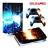 GilGames Skin Decals Stickers for Playstation 5, Vinyl Protector Wrap Full Set Protective Faceplate Cover Kit Console and Controller (Disk Edition)