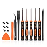TECKMAN T6 T8 T9 T10 Torx Security Screwdriver Set, Repair Kit for Xbox one Xbox 360 PS3 PS4 Controller Disassembly and Cleaning with Anti-static Brush, Tweezer, Spare Screws and Opening Pry Tools