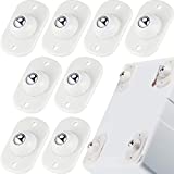 Self Adhesive Caster Wheels Mini Swivel Wheels Stainless Steel Paste Universal Wheel 360 Degree Rotation Sticky Pulley for Bins Bottom Storage Box Furniture Trash Can (8 Pieces)