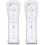 Wii Controller 2 Pack, Wii Remote Controller, Wii U Controller with Silicone Case and Wrist Strap, Wii Remotes Compatible with Nintendo Wii and Wii U (White)