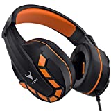 Kikc PS4 Gaming Headset with Mic for Xbox One, PS5, PC, Mobile Phone and Notebook, Controllable Volume Gaming Headphones with Soft Earmuffs, Headphones for Kid