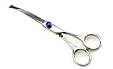 LILYS PET 6.5" Right-handed Pet Round-Tip Grooming Stainless steel Safety Grooming for Dogs and Cats (Curved Scissor)