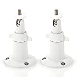 Adjustable Indoor/Outdoor Security Metal Wall Mount Compatible with Arlo Pro/Pro 2/Pro 3/Ultra/Ultra 2, & Others - Ring Stick Up Cam Battery, eufyCam E/2C, Wyze Cam Outdoor/Pan (2 Pack, White)