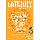 Late July Organic Mini Cheddar Cheese Bite Size Sandwich Crackers, 5 Oz x Pack of 12