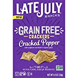 Late July Grain Free Cracked Pepper Crackers, 4.9 oz. Box