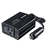 Bapdas 150W Car Power Inverter DC 12V to 110V AC Car Converter with 3.1A Dual USB Car Adapter-Black