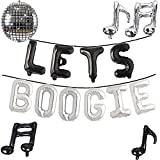 Lets Boogie Balloons Disco Party Banner Disco Fever/Saturday Night Fever/70's Disco/Back to 80s 90s Music Dance Disco Ball Dance Party Supplies Decorations
