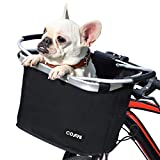 COFIT Collapsible Bike Basket, Multi-Purpose Detachable Bicycle Basket for Pet, Shopping, Commuting, Camping and Outdoor, Basic Black