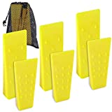 6 Pack Tree Felling Wedges with Spikes for Safe Tree Cutting â€“ 3 Each of 8â€ and 5.5â€ Wedges with Storage Bag; 6 Felling Dogs to Guide Trees Stabilize and Safely to Ground for Loggers and Fallers