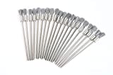 20Pack 8mm Stainless Steel Wire End Brush Pen Shape 1/8 Inch Shank for Rotary Tool Accessories