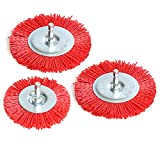 3Pcs Abrasive Wire Wheel Brushes Assorted Nylon Brush Set 3Inch/4" for Drill with 1/4" Shank
