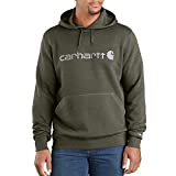 Carhartt Men's Size Big & Tall Force Delmont Signature Graphic Hooded Sweatshirt, Moss Heather, 3X-Large/Tall