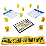 Kobe1 Crime Scene Kit:Crime Scene Barrier Tape,Do Not Enter (20Feetx1),Evidence Collection Bags (x2),Photo Evidence Markers, Frames(Cards:1 to 10),(7cm x 4cm Folded)